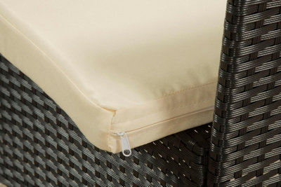 Garden Store Direct 4 Piece Lounge Set - Black with Cream Cushions - 6