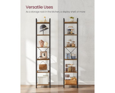 Garden Store Direct 6 Tier Rustic Brown Bookcase - 4