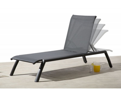 Garden Store Direct Anzio Aluminium Sun Lounger in Anthracite Grey - 7