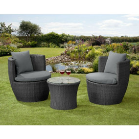 Garden Store Direct Bottle Bistro set Aluminium - Back cushions - Black