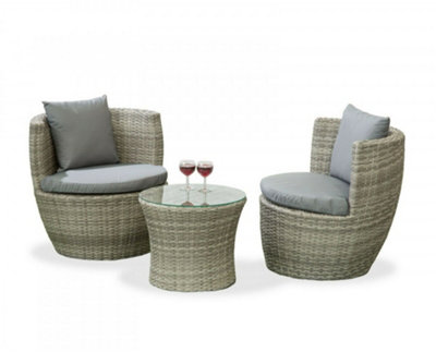 Garden Store Direct Bottle Bistro set Aluminium - Back cushions - Grey