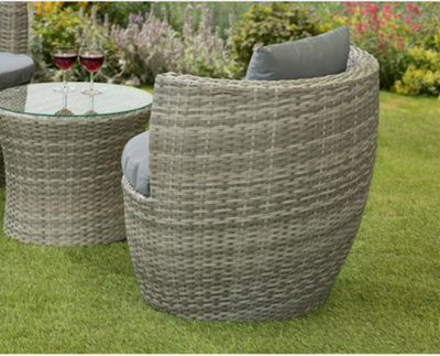 Garden Store Direct Bottle Bistro set Aluminium - Back cushions - Grey - 6