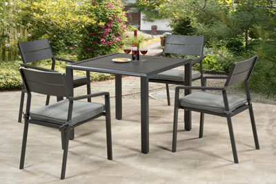 Garden Store Direct Calais Aluminium 4 Seat Square Dining Set DIY at B&Q