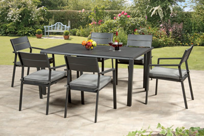 Garden Store Direct Calais Aluminium 6 Seat Rectangular Dining Set