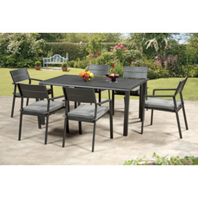 Garden Store Direct Calais Aluminium 6 Seat Rectangular Dining Set