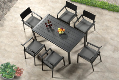 Garden Store Direct Calais Aluminium 6 Seat Rectangular Dining Set