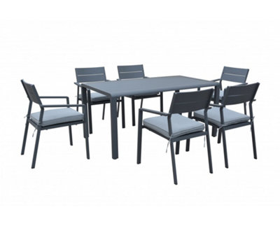 Garden Store Direct Calais Aluminium 6 Seat Rectangular Dining Set - 9
