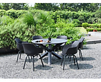 Garden Store Direct Cargo Aluminium 6 Seat Dining Set with Ceramic Glass Top