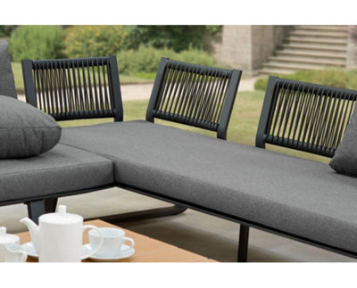 Garden Store Direct Cargo Aluminium L Shape Garden Furniture Lounge Set - 3