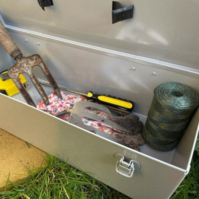 Garden Store Direct Cathedral Tool Box - Silver - 3
