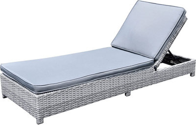 Garden Store Direct Enzo Polyrattan Sunlounger Day Bed - Grey