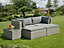 Garden Store Direct Enzo Rattan Lounge 5 Piece Set Mixed Grey with Grey Cushions