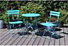 Garden Store Direct Eve Metal Bistro Garden Set Folding 3pc Set Blue