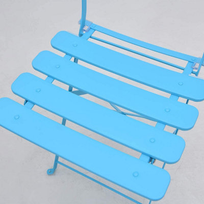 Garden Store Direct Eve Metal Bistro Garden Set Folding 3pc Set Blue - 3