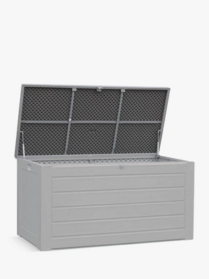Garden Store Direct Grey 680L Outdoor Storage Box Container With Gas Lift Lid
