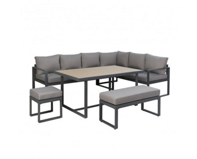 Garden Store Direct Maia Aluminium L Shape Garden Furniture Dining Set