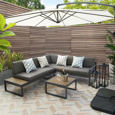 Garden Store Direct Maia Aluminium L Shape Lounge Set - Right Hand Facing