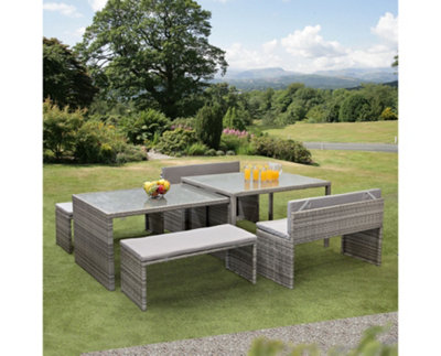 Garden Store Direct Melbourne Space Saving 6 Piece Garden Furniture Set - Grey