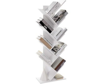 Garden Store Direct Modern 8 Tier White Wooden Bookshelf - 8