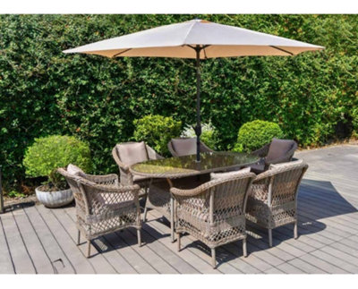Garden Store Direct Palermo 6 Seat Dining Set with Parasol