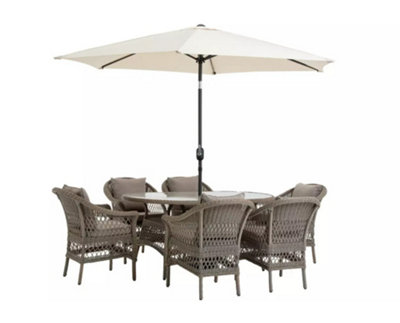Garden Store Direct Palermo 6 Seat Dining Set with Parasol - 3