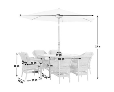 Garden Store Direct Palermo 6 Seat Dining Set with Parasol - 4