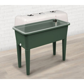 Garden Store Direct Raised Bed Grow Table XXL with Grow Lid & Self Watering System Dark Green