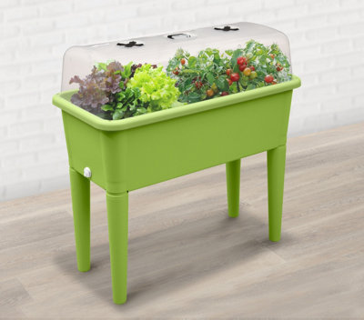 Garden Store Direct Raised Bed Grow Table XXL with Grow Lid & Self Watering System Lime Green