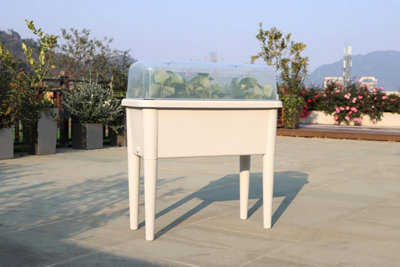 Garden Store Direct Raised Bed Grow Table XXL with Grow Lid & Self Watering System White