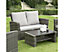 Garden Store Direct Rattan Garden Furniture 4 Piece Patio Set- Grey with grey cushions