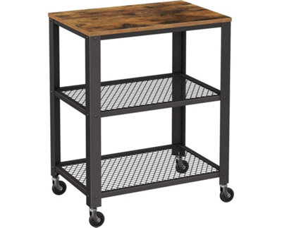 Garden Store Direct Rustic Brown 3 Tier Kitchen Utility Cart