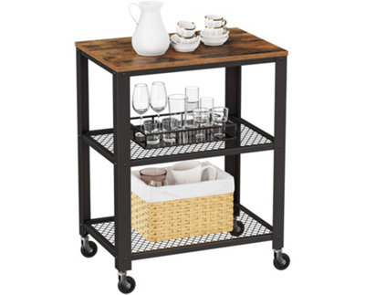 Garden Store Direct Rustic Brown 3 Tier Kitchen Utility Cart - 5