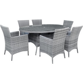 Garden Store Direct Sarasota 6 Seat Oval Dining Set in Grey