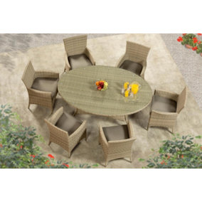 Garden Store Direct Sarasota 6 Seat Oval Dining Set in Natural