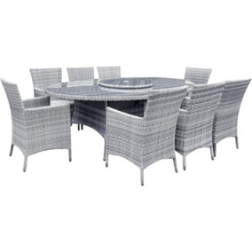 Garden Store Direct Sarasota 8 Seat Oval Dining Set in Grey