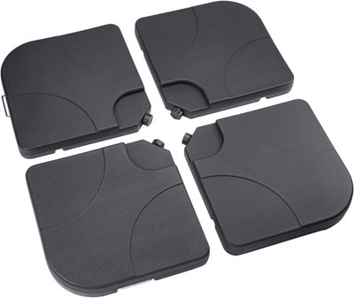 Garden Store Direct  Set of 4 Outdoor Umbrella Cantilever Parasol Bases - Sand/Water Filled Weights - 60kg Total Weight - 4