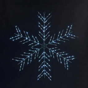Garden Store Direct Snowflake LED Silhouette - 75cm High, Multi-Function with Ice White LED's