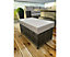 Garden Store Direct Soho Garden Corner Sofa / Dining Set Grey Rattan with Stone Grey Cushions Adjustable Table