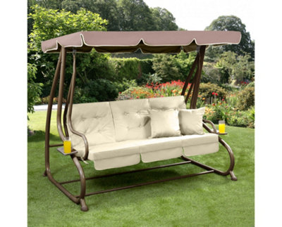 Garden Store Direct Somerset 3 Seat Garden Swing Bed in Brown