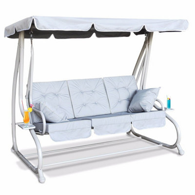 Garden Store Direct Somerset 3 Seat Garden Swing Bed in Grey