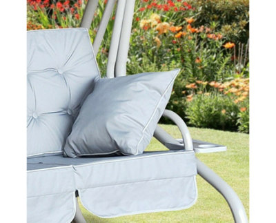 Garden Store Direct Somerset 3 Seat Garden Swing Bed in Grey - 4