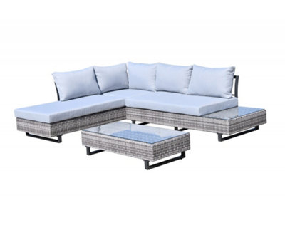 Garden Store Direct St Lucia Corner Sofa Sunlounger Rattan Luxury Garden Set DIY at B Q