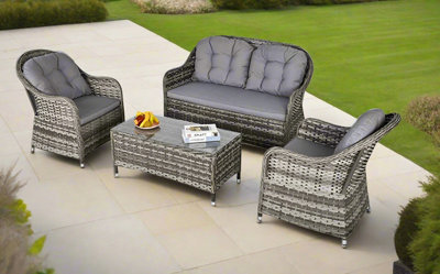 Garden Store Direct St Tropez Aluminium Rattan 4 Seat Lounge Set
