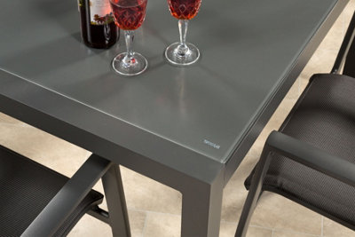 Garden Store Direct Sydney Aluminium 4 Seat Square Dining Set in Grey - 3