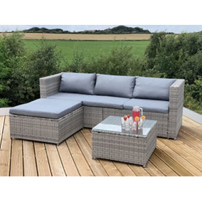 Garden Store Direct Victoria Modular 3 Piece Corner Lounge Chaise Set Grey