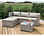 Garden Store Direct Victoria Modular 3 Piece Corner Lounge Chaise Set Natural Brown