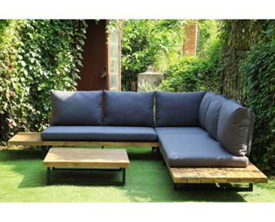 Garden Store Direct Viking Delo William L Shape Garden Furniture Set Acacia Hardwood