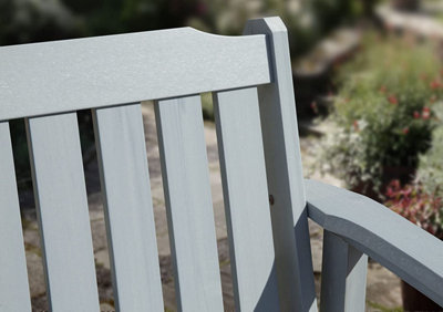 Garden Store Direct Wonder-Wood Faux Wood 2 Seat Garden Bench by Hi-Wood in Blue - 4