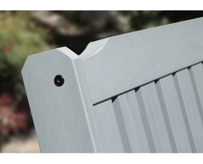 Garden Store Direct Wonder-Wood Faux Wood 2 Seat Garden Bench by Hi-Wood in Grey - 3