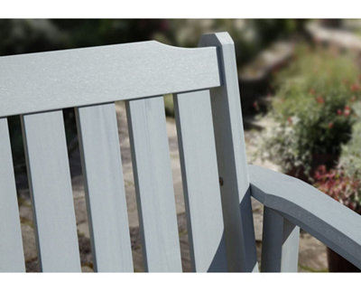 Garden Store Direct Wonder-Wood Faux Wood 2 Seat Garden Bench by Hi-Wood in Grey - 6